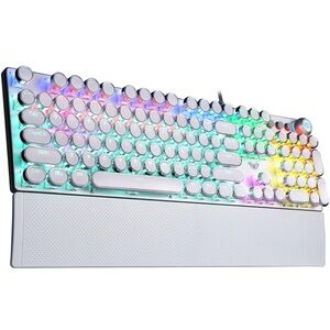 Typewriter Style Mechanical Gaming Keyboard,Rainbow LED Backlit